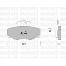 22-0131-0 METELLI Комплект тормозных колодок, дисковый тормоз
