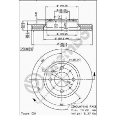 09.5568.10 BREMBO Тормозной диск