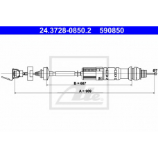 24.3728-0850.2 ATE Трос, управление сцеплением