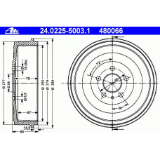 24.0225-5003.1 ATE Тормозной барабан