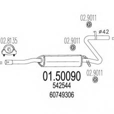 01.50090 MTS Средний глушитель выхлопных газов