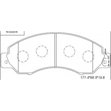 KD1410 ASIMCO Комплект тормозных колодок, дисковый тормоз