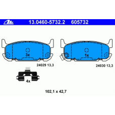 13.0460-5732.2 ATE Комплект тормозных колодок, дисковый тормоз