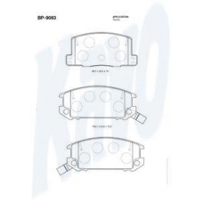 BP-9093 KAVO PARTS Комплект тормозных колодок, дисковый тормоз