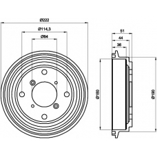 8DT 355 302-171 HELLA PAGID Тормозной барабан