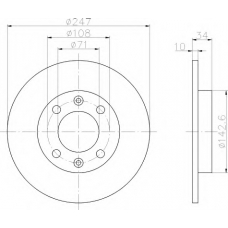 8DD 355 102-061 HELLA Тормозной диск