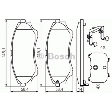 0 986 494 587 BOSCH Комплект тормозных колодок, дисковый тормоз