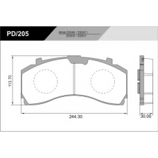 PD/205_HD PRO FRAS-LE Комплект тормозных колодок, дисковый тормоз