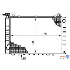 8MK 376 708-621 HELLA Радиатор, охлаждение двигателя