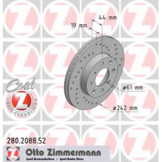 280.2088.52 ZIMMERMANN Тормозной диск