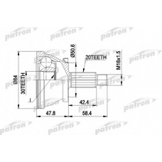 PCV1403 PATRON Шарнирный комплект, приводной вал
