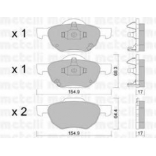 22-0730-0 METELLI Комплект тормозных колодок, дисковый тормоз