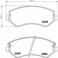 8DB 355 010-051 HELLA Комплект тормозных колодок, дисковый тормоз