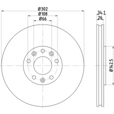 8DD 355 120-501 HELLA PAGID Тормозной диск