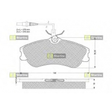 BD S035P STARLINE Комплект тормозных колодок, дисковый тормоз