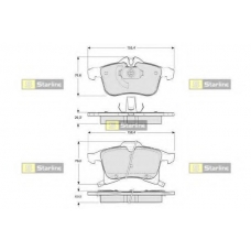 BD S344P STARLINE Комплект тормозных колодок, дисковый тормоз