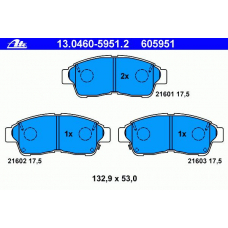 13.0460-5951.2 ATE Комплект тормозных колодок, дисковый тормоз