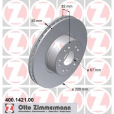 400.1421.00 ZIMMERMANN Тормозной диск