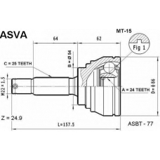 MT-15 ASVA Шарнирный комплект, приводной вал