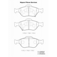 T360A74 NPS Комплект тормозных колодок, дисковый тормоз