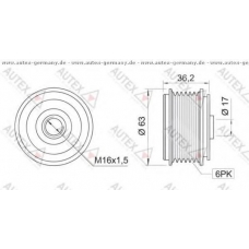 654284 AUTEX Механизм свободного хода генератора