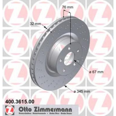 400.3615.00 ZIMMERMANN Тормозной диск