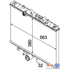 8MK 376 745-081 HELLA Радиатор, охлаждение двигателя