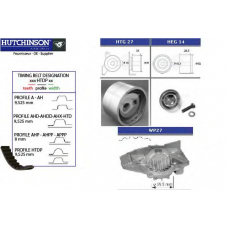 KH 46WP27 HUTCHINSON Водяной насос + комплект зубчатого ремня