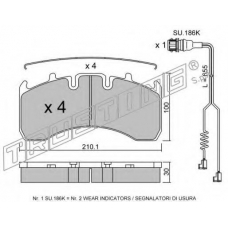 666.0W TRUSTING Комплект тормозных колодок, дисковый тормоз