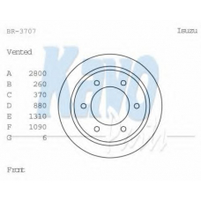 BR-3707 KAVO PARTS Тормозной диск