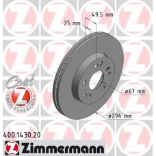 400.1430.20 ZIMMERMANN Тормозной диск
