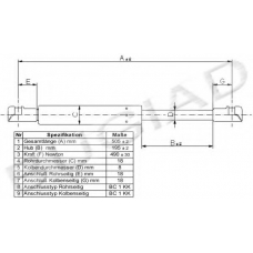 BGS11202 BUGIAD Газовая пружина, крышка багажник