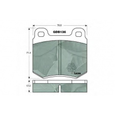 GDB136 TRW Комплект тормозных колодок, дисковый тормоз