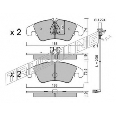 791.0W TRUSTING Комплект тормозных колодок, дисковый тормоз