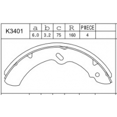 K3401 ASIMCO Комплект тормозных колодок