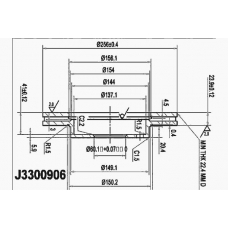 J3300906 NIPPARTS Тормозной диск