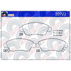 20722 GALFER Комплект тормозных колодок, дисковый тормоз