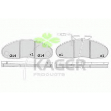 35-0274 KAGER Комплект тормозных колодок, дисковый тормоз