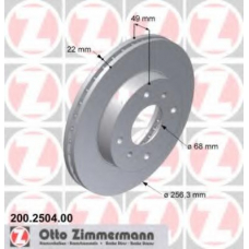 200.2504.00 ZIMMERMANN Тормозной диск