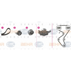 8MP 376 804-871 HELLA Водяной насос + комплект зубчатого ремня