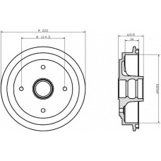 8DT 355 302-351 HELLA Тормозной барабан