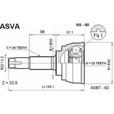 NS-60 ASVA Шарнирный комплект, приводной вал