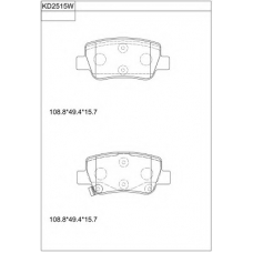 KD2515W ASIMCO Комплект тормозных колодок, дисковый тормоз