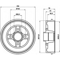 8DT 355 300-611 HELLA Тормозной барабан