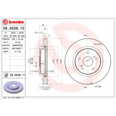 09.A538.11 BREMBO Тормозной диск