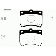 J3603032 NIPPARTS Комплект тормозных колодок, дисковый тормоз