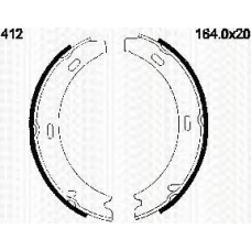 8100 23412 TRIDON Brake shoes hand brake