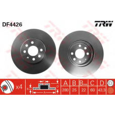 DF4426 TRW Тормозной диск