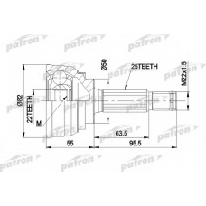 PCV1026 PATRON Шарнирный комплект, приводной вал