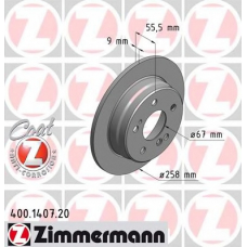 400.1407.20 ZIMMERMANN Тормозной диск